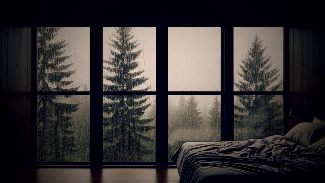 Relaxing Cabin Balcony in the Rainforest | Rain Sounds for Sleep & Focus
