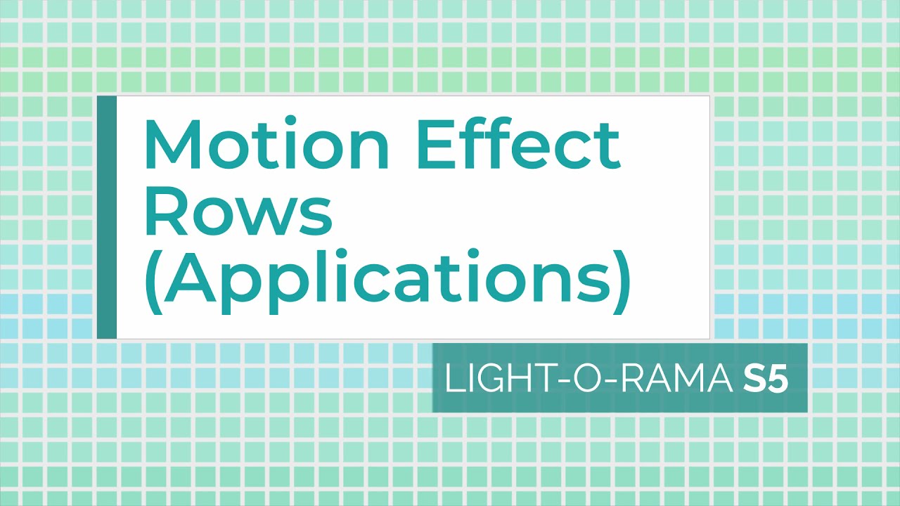 Light-O-Rama S5 Sequencer: Motion Effect Rows Part 2 {Row Applications} - Luminous Harmony 