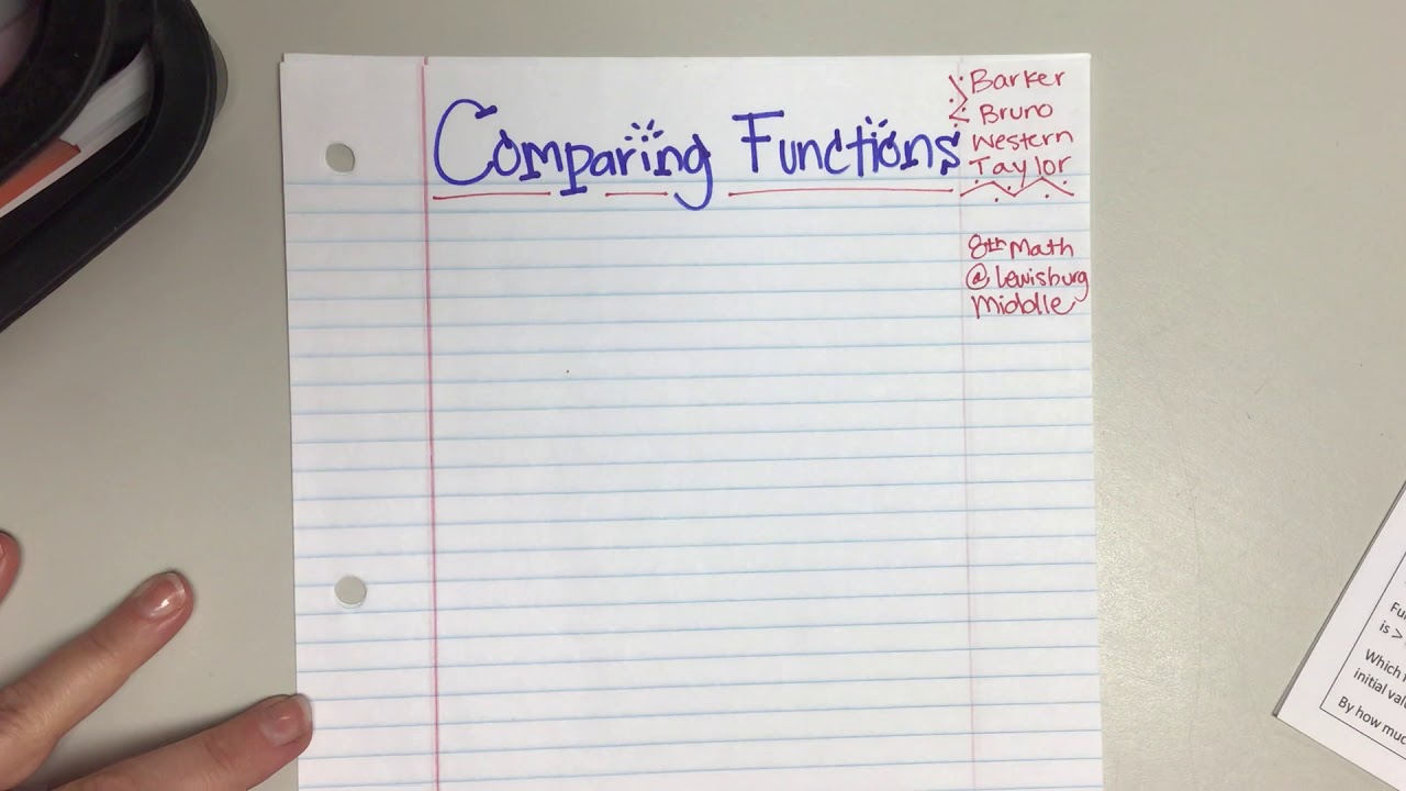 Comparing Functions - Mrs. Taylor LMS 8th grade Math