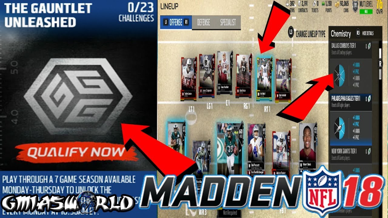 Madden 18 Tips: How To Set Your Lineup For Any Chemistry! Gauntlet Unleashed In Madden 18 Gameplay