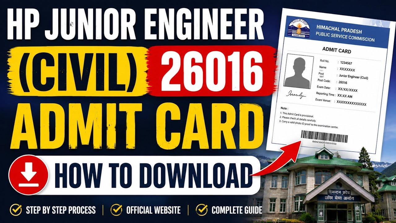 HP JE Civil Admit Card 2026 Download || HP Junior Engineer Civil Admit Card Out  2026 || Admit Card 