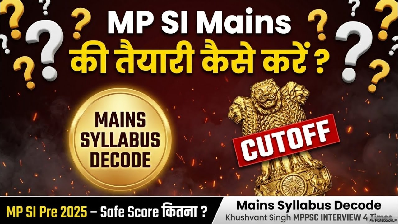 MP SI MAINS 2025 SERIES 01 | SI MAINS SYLLABUS EXPLAIN | KHUSHVANT SINGH 