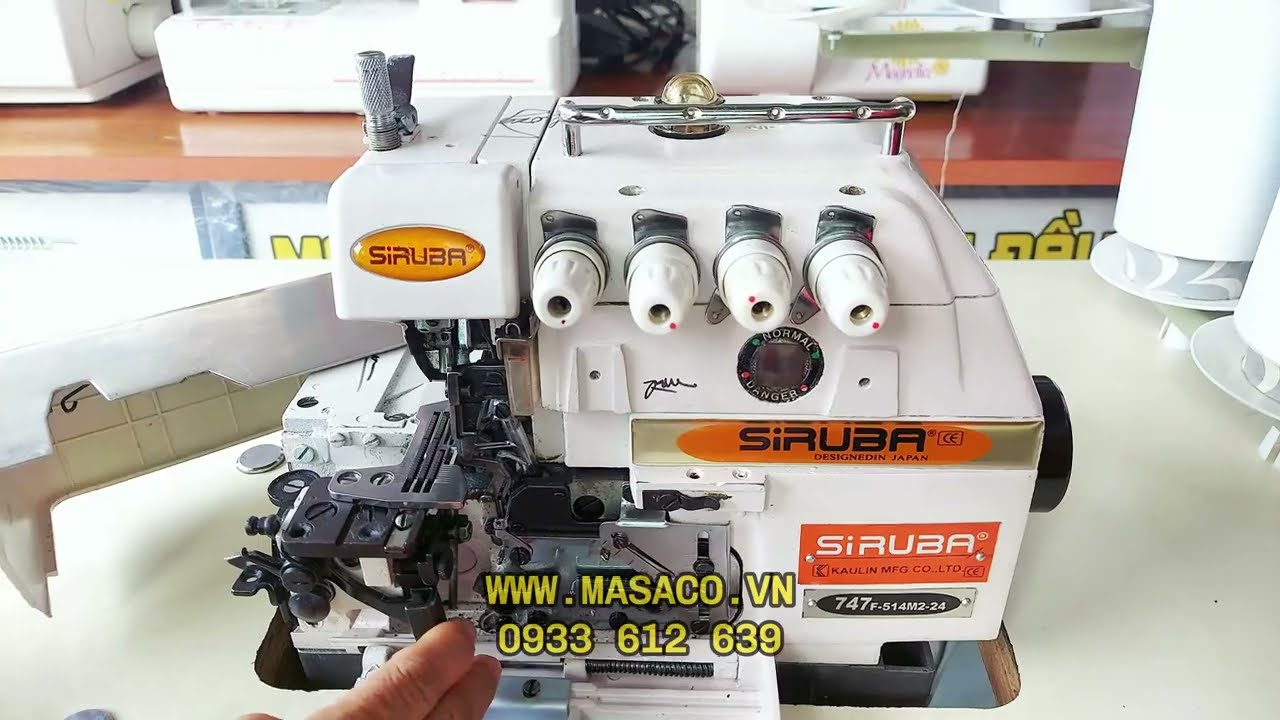 Hướng Dẫn Sử Dụng Máy Vắt Sổ Công Nghiệp Siruba Cũ -Máy Vắt Sổ CN 2 Kim 4 Chỉ-Cách Xỏ Chỉ Máy Vắt Sổ