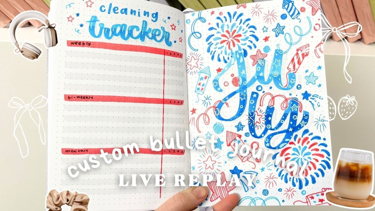 Live Custom Bullet Journal REPLAY February 4, 2026 | Fourth Of July Theme in Kristine's Journal