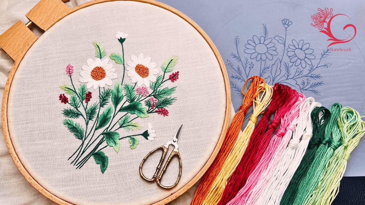 Step by Step Daisy Embroidery Tutorial with Thread Color Codes - Perfect Tips for Beginners