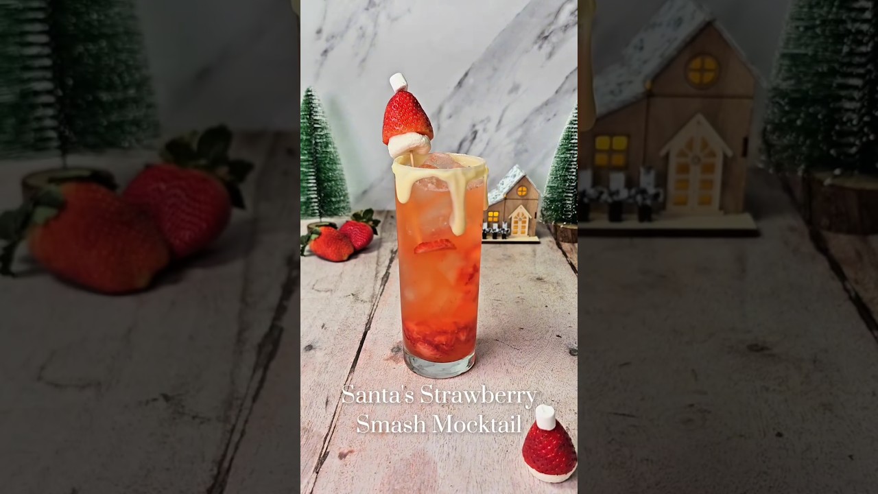Santa's Strawberry Smash Mocktail by The Ice Co