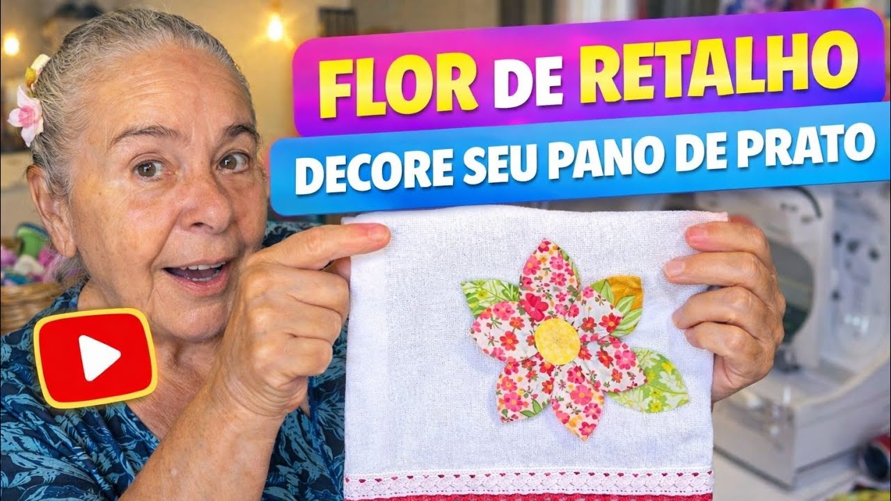 📢Fácil para RENDA EXTRA💰Mais um modelo de pano de prato com flores de retalhos
