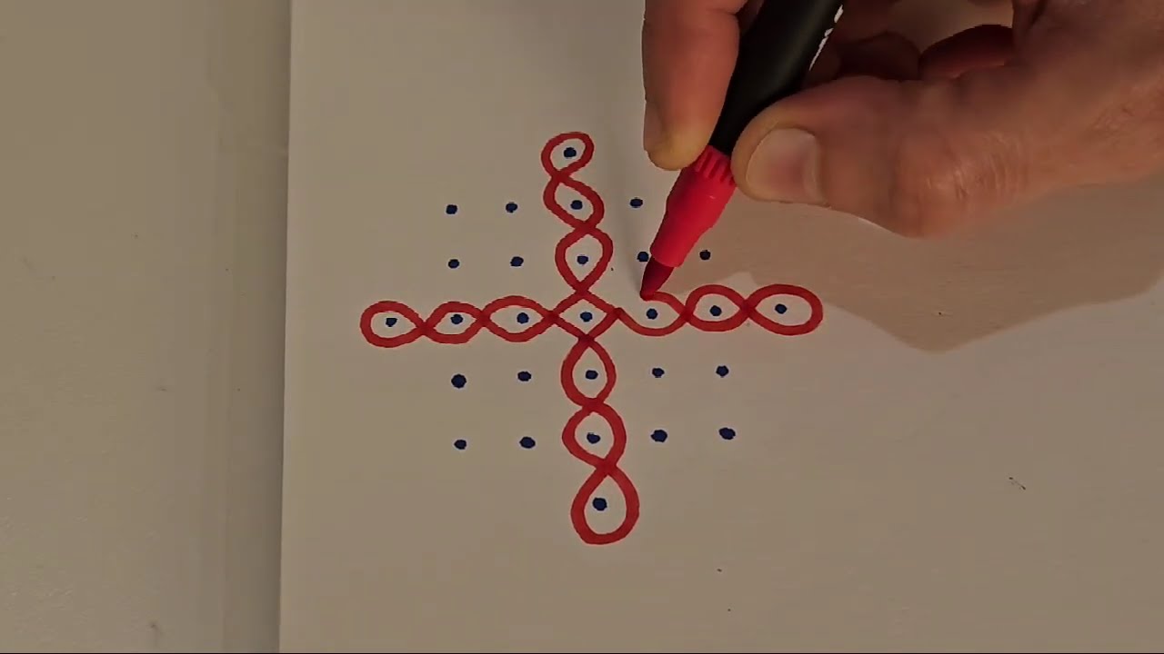 Very Simple Ugadi Muggulu 7*1 🌺 7 Dot Daily Kolam 🌺 Ugadi Rangoli 🌺 Ugadi Kolam 🌺 Beautiful Rangoli