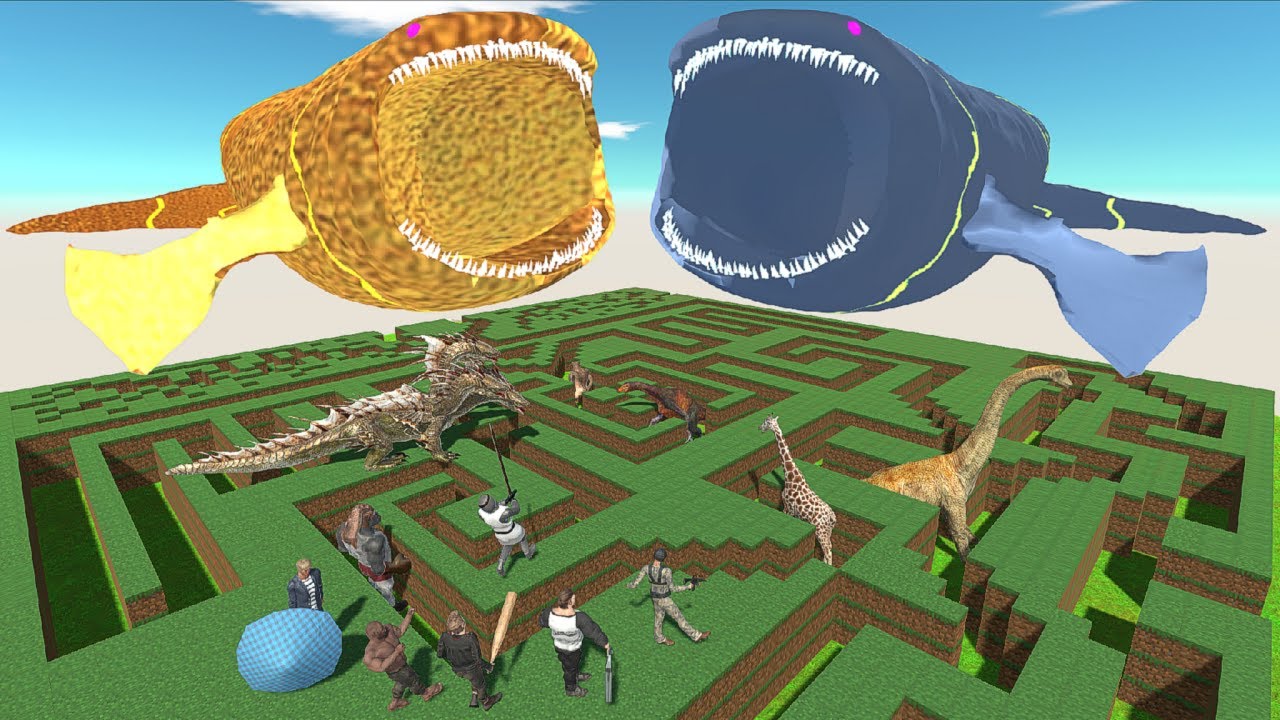 NEW DEADLY MOSS MAZE GREY BLOOP VS GOLD - RESCUE MISSION - Animal Revolt Battle Simulator