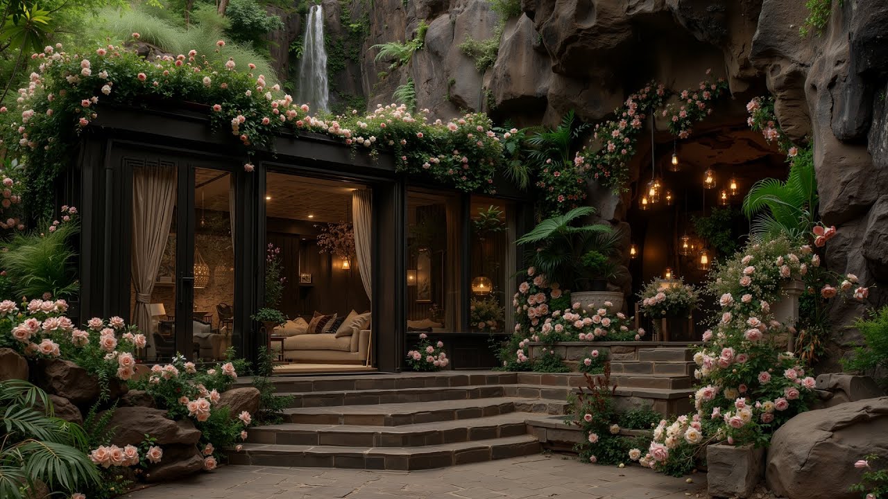 Warm Forest Café Jazz Ambience | Relaxing Spring Jazz at a Cliffside Retreat for Work & Study