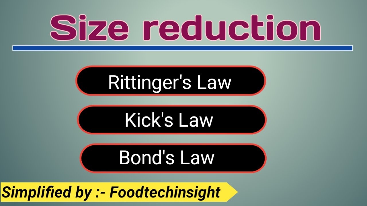 Size Reduction (A unit operation in Food Engineering)