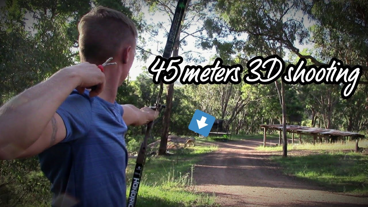 45 meters barebow shooting on 3D target