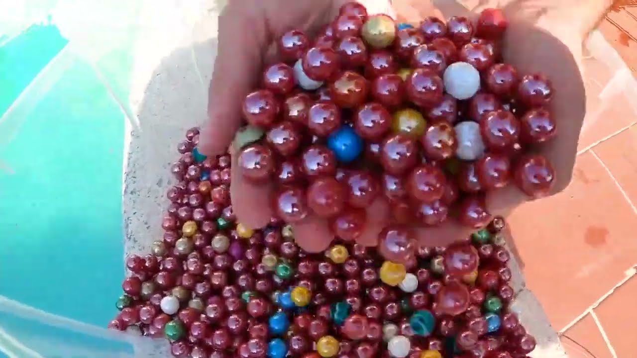 1000 Colorful Marbles!! - Marble Run Race in the Pool Underwater | ASMR ⭐