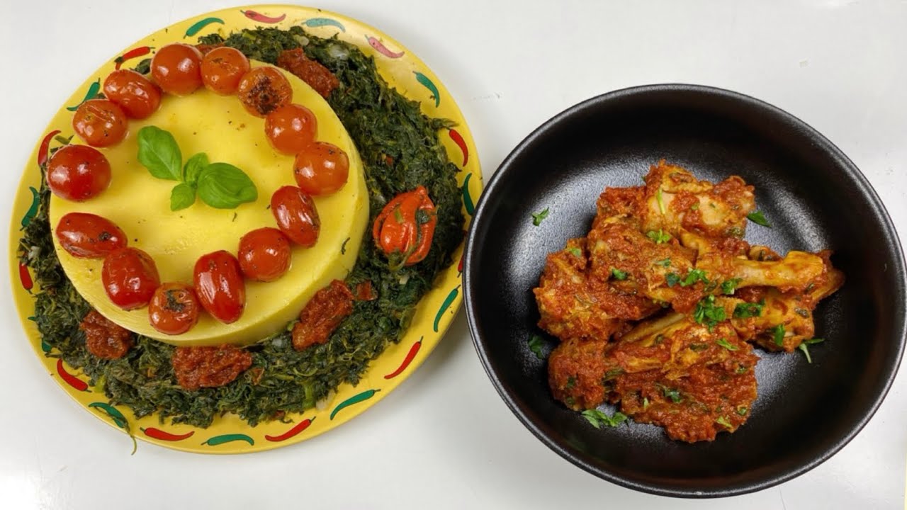 How to cook Cameroonian “Fufu Corn” and Njamajama” / Cameroonian Corn flour and Spinach stew Recipe