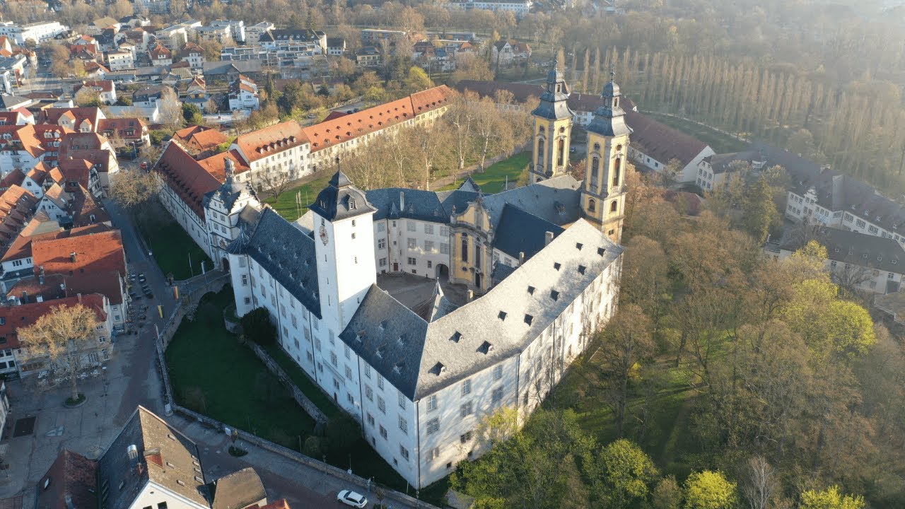 Bad Mergentheim and the Deutschordensschloss - Baden-W&uuml;rttemberg, Germany | Drone aerial view