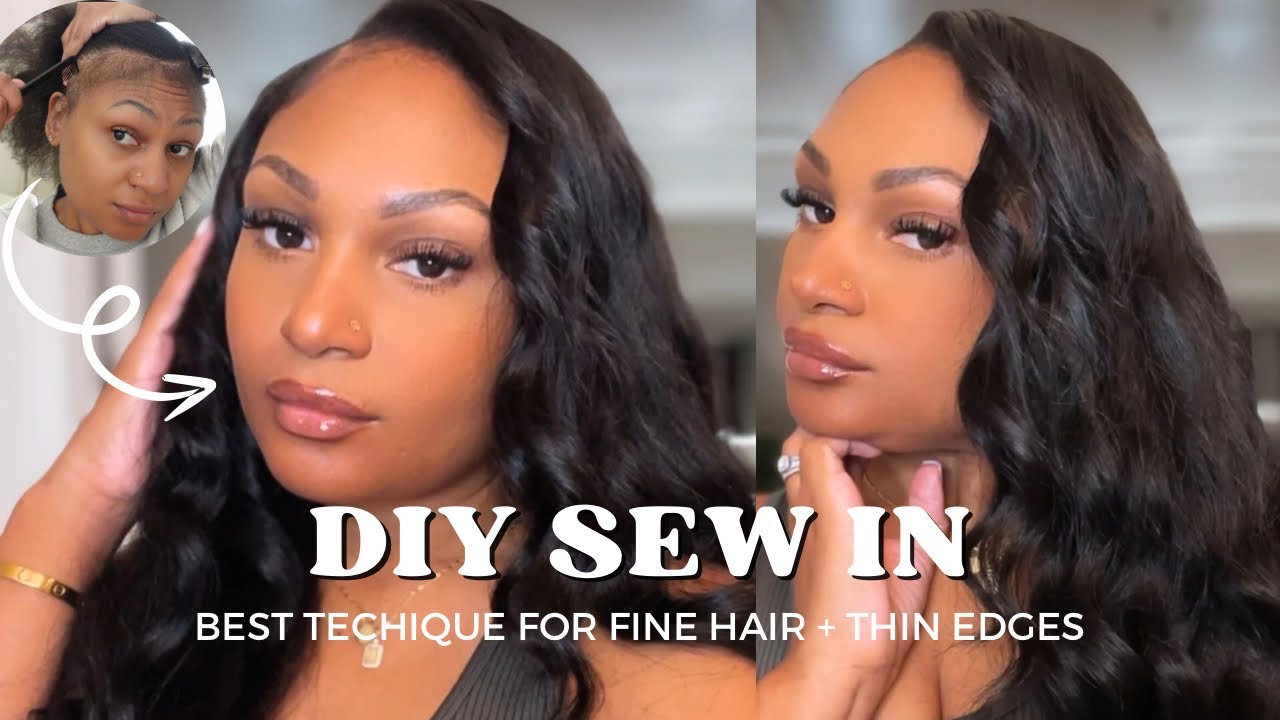 The Best DIY Sew In for Fine Hair+Thin Edges | Easiest Way to Jet Black Bundles| Indique Hair Review