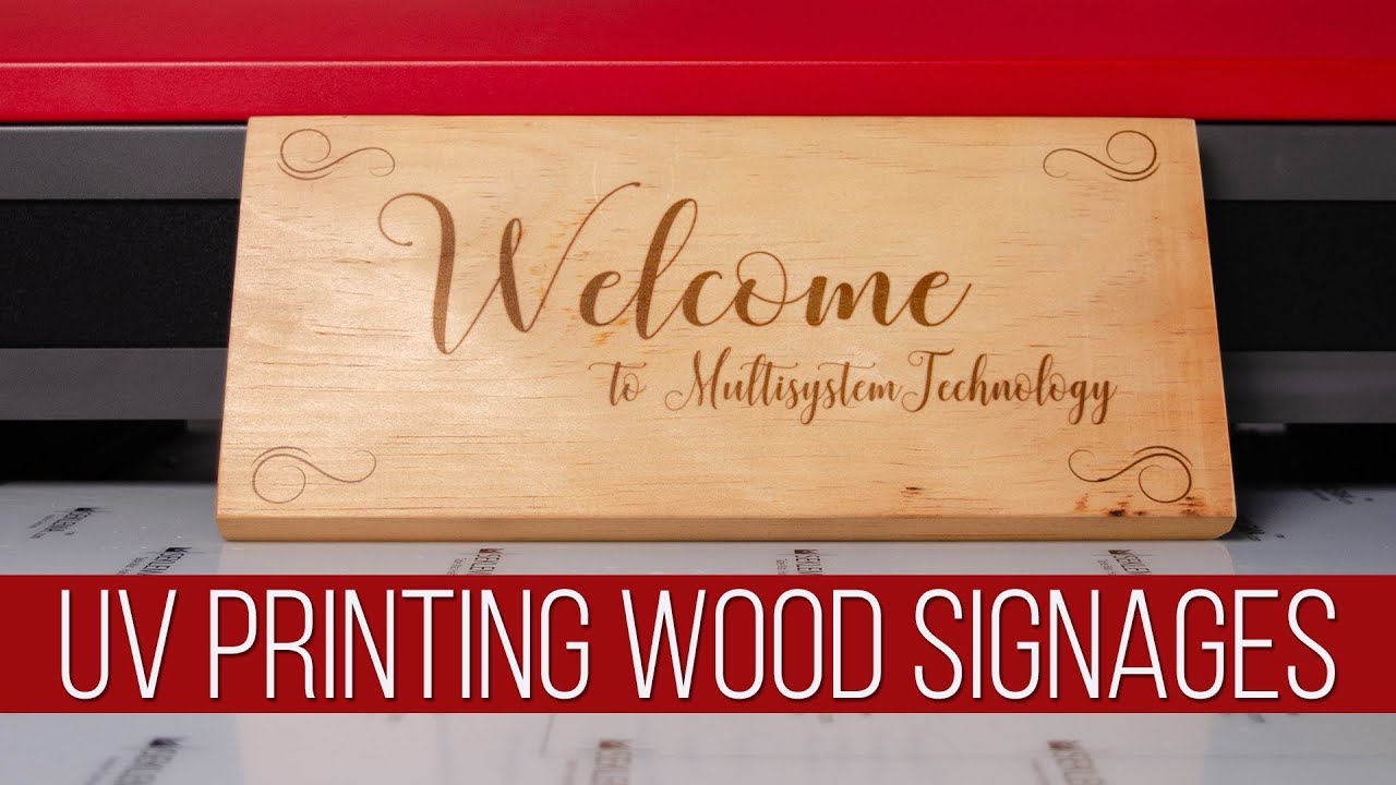 UV Flatbed Printing Wood Signage using iUV600s LED UV Flatbed Printer