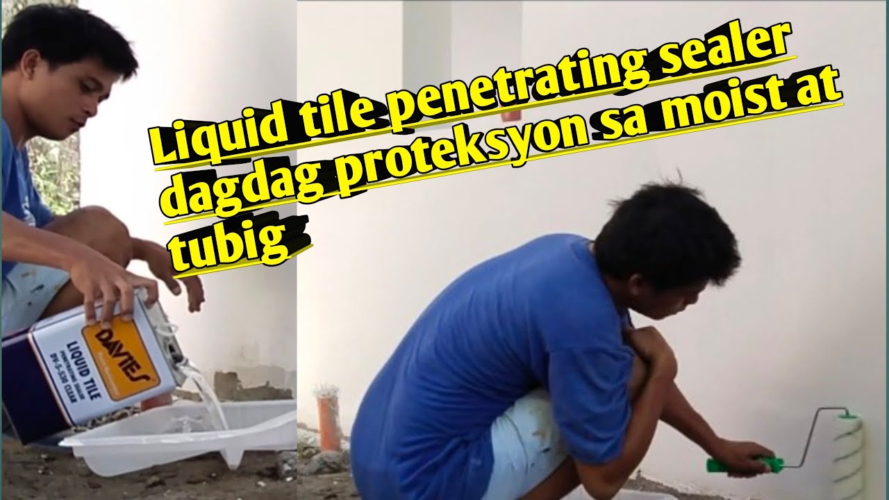 Applying davies liquid tile penetrating sealer sa wall