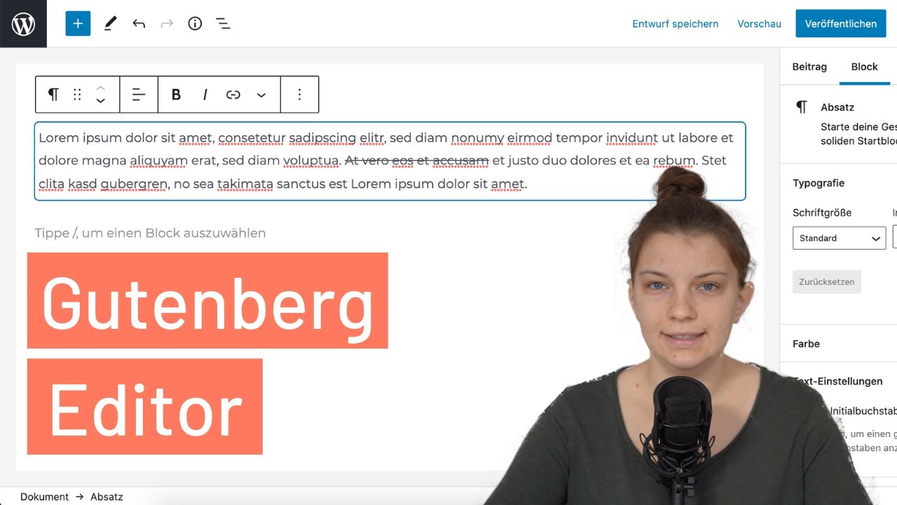 WordPress: Учебное пособие по редактору Gutenberg (на немецком языке): создание страниц и сообщений