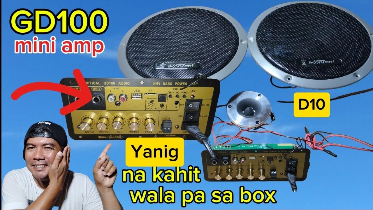 GD100 MINI AMP TESTING SA DALAWANG D10 NA SPEAKER 250 WATTS PER CHANNEL@novsaitv9023