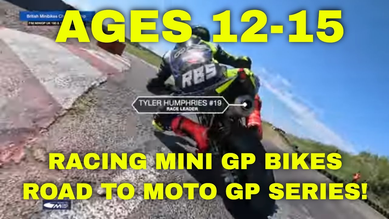 Kids Aged 12-15 Racing Mini GP Bikes! FIM Mini GP 190 and 190/70 Classes. Race 1 Rd 2 Teesside