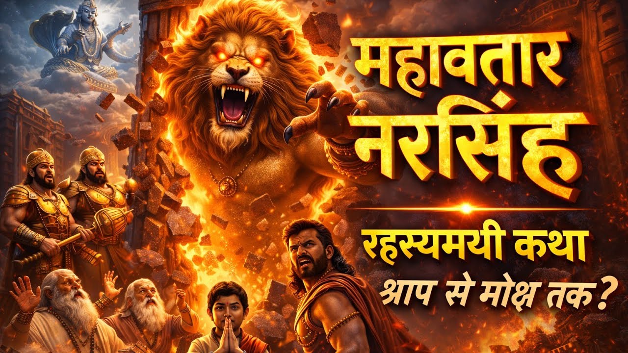 जब खंभे से प्रकट हुए नरसिंह भगवान 😱 | हिरण्यकश्यप का अंत | रहस्यमयी कथा #narshima #viral 