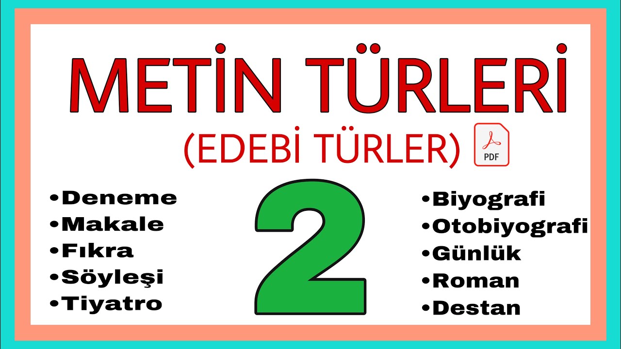 METİN TÜRLERİ (EDEBİ TÜRLER) 2