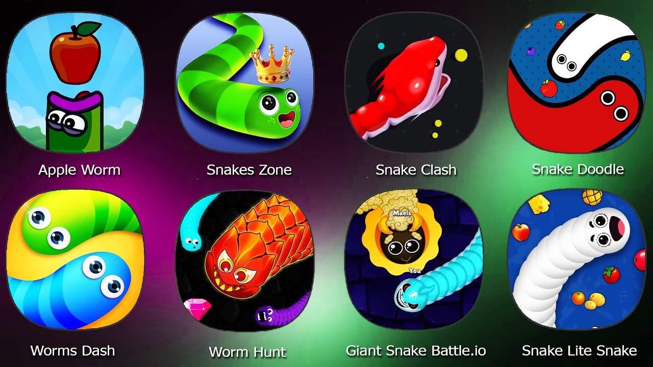 Apple Worm,Snakes Zone,Snake Clash,Snake Doodle,Worms Dash,Worm Hunt,Giant Snake Battle.io