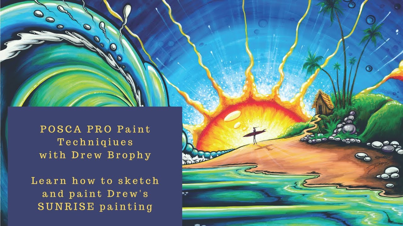 Paint Drew Brophy's Iconic SUNRISE painting - LIVE Posca Paint Party 04/06/20