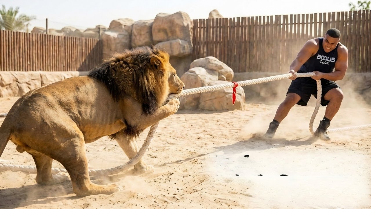 385kg Powerlifter VS Tiger  | Bitelo Tug of War Challenge