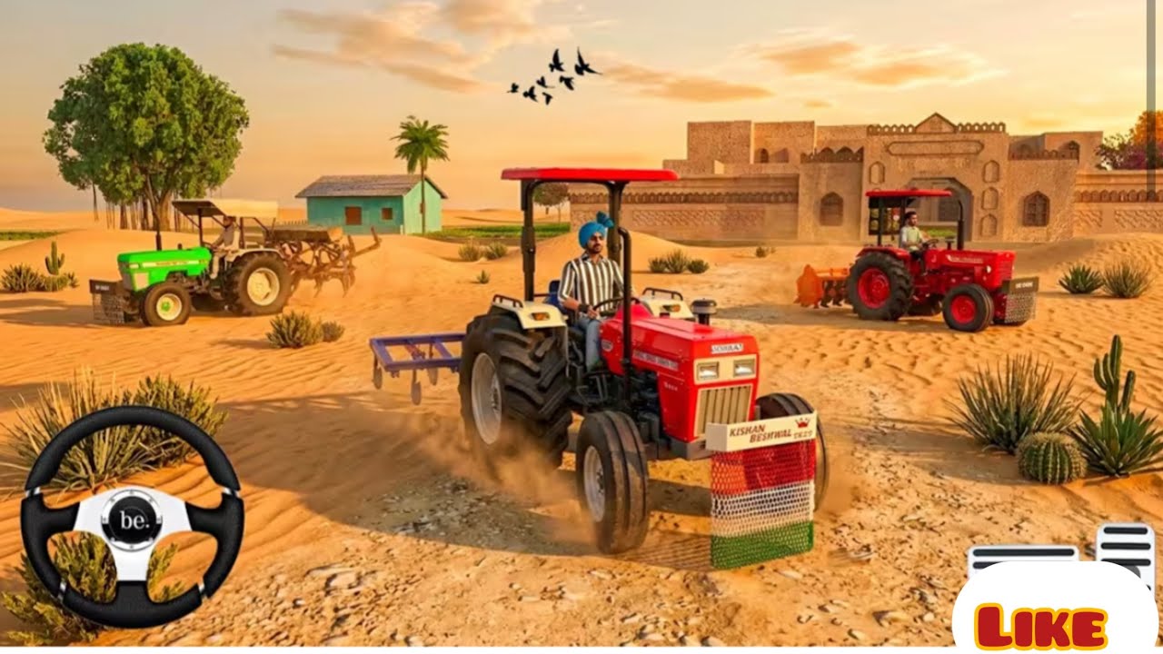 🛑 DRIVE TRACTOR , MAHINDRA 🚜 , 2 SWARAJ 🚜 , CULTIVATOR 🥭 FROM FARMING 🌾🌿 3D GAM VIDEO #gaming