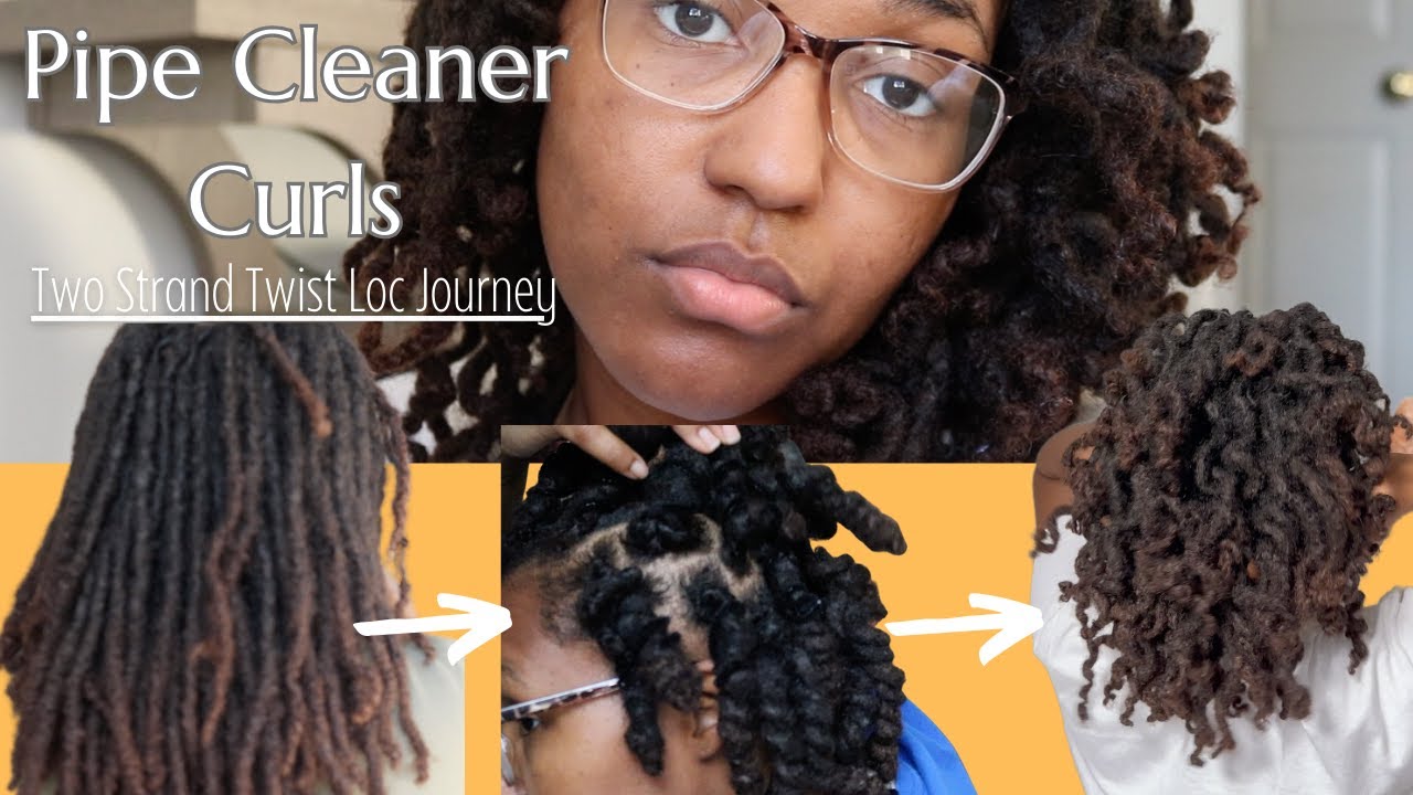 My FIRST attempt at PIPE CLEANER CURLS | Two Strand Twist Starter Loc Journey | Happened Upon Happy