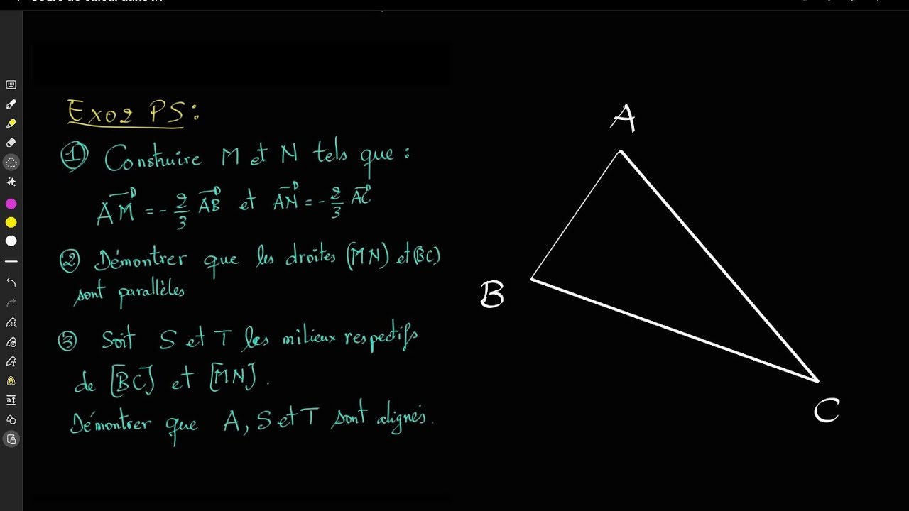 Droites parallèles et points alignés en calcul vectoriel