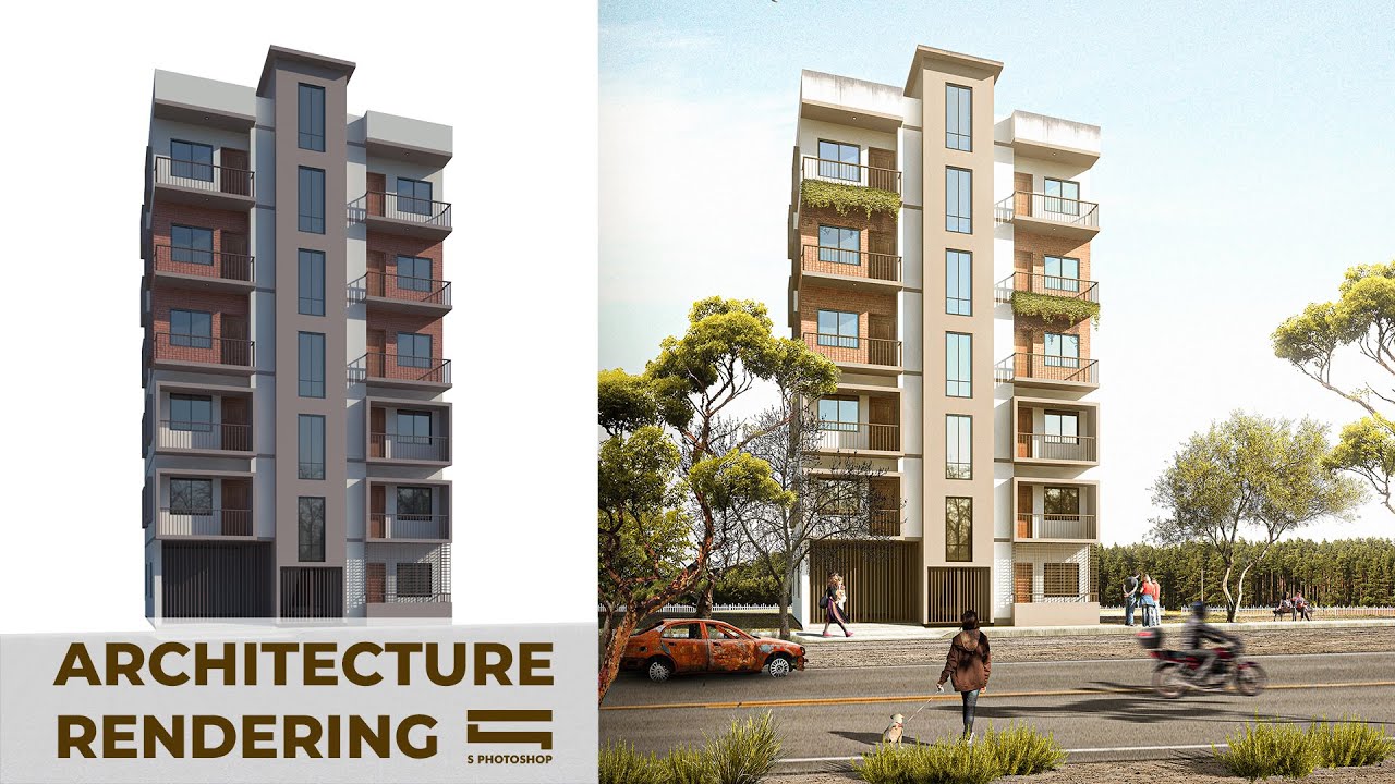 Architecture Rendering using Photoshop step by step (Hậu kỳ kiến trúc)