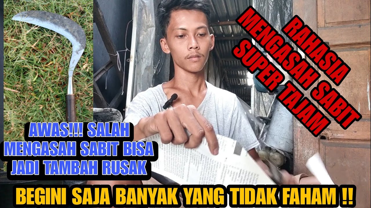 cara mengasah sabit pengaritan yang benar, detail dan full.