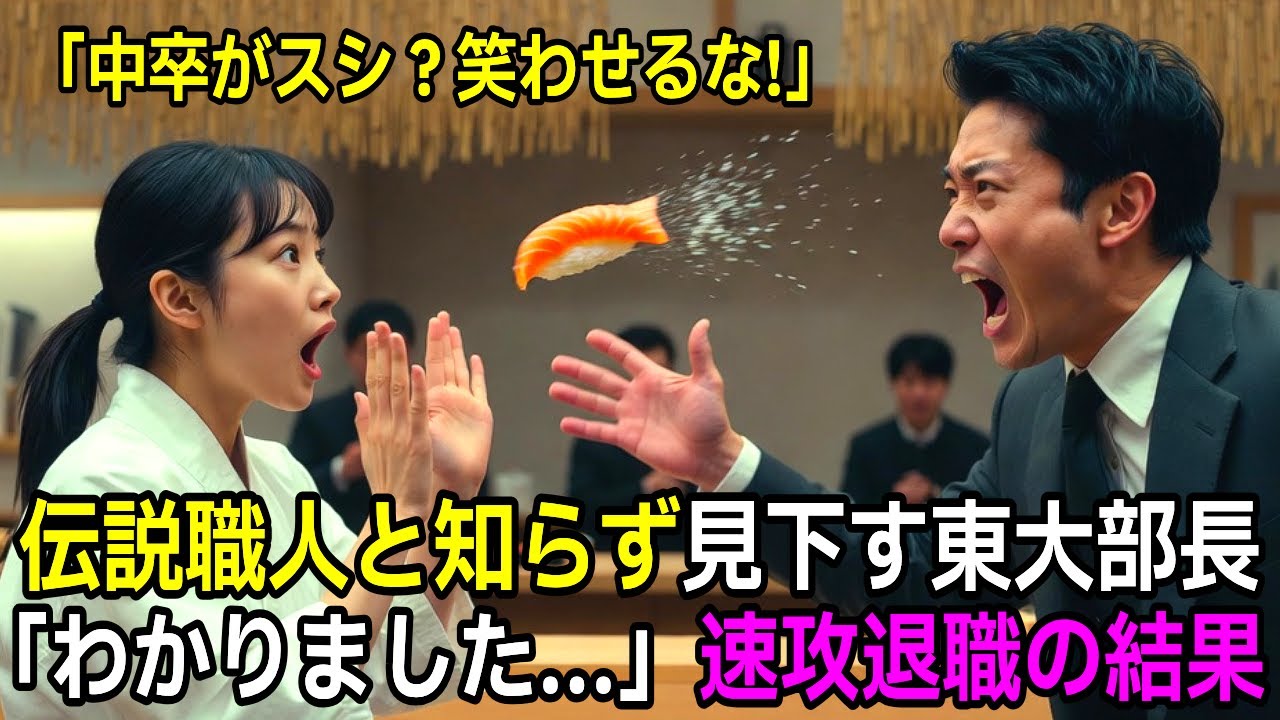 凄腕の寿司職人と知らず中卒の派遣社員女子を見下すエリート部長→「わかりました」速攻で帰った結果、わずか10分後にシステム崩壊し全てを失う羽目にｗ