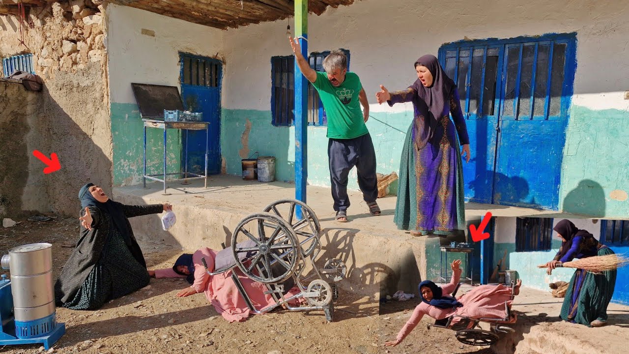 Throwing Zainab down the stairs: And Zainab's aunt turned around and saw Zainab.