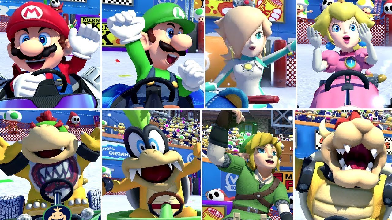 Mario Kart 8 Deluxe - All Characters Winning Animations
