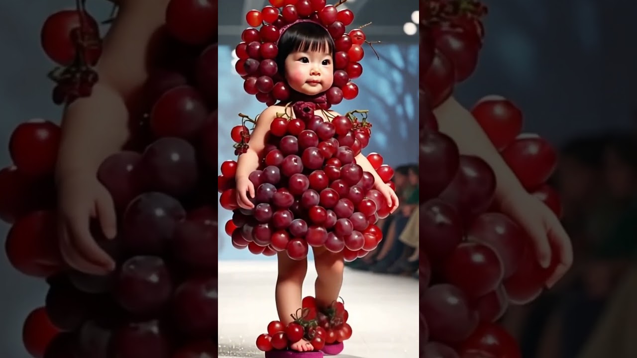 Cute Baby Fashion Show with Fruity Flair 🍇🍓🥭🍊