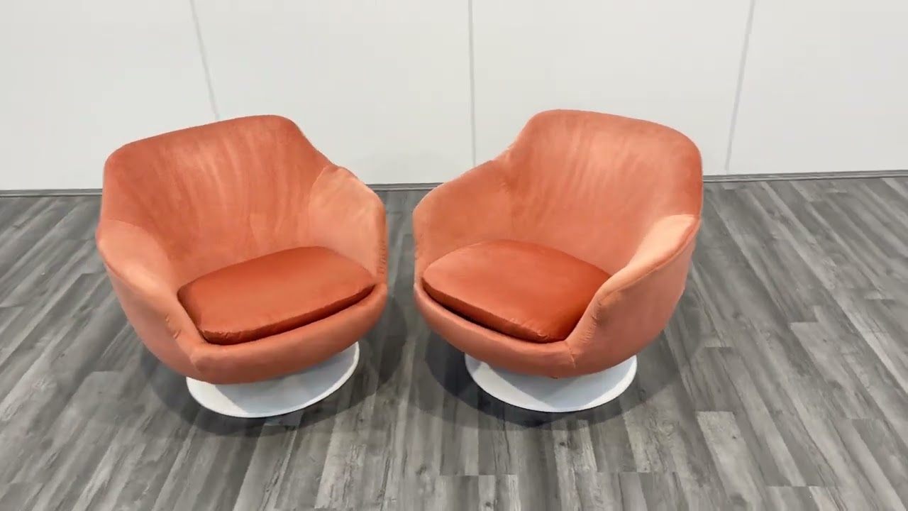 Pair of Swedish Pink Mid Century Swivel Chairs by Swedfurn