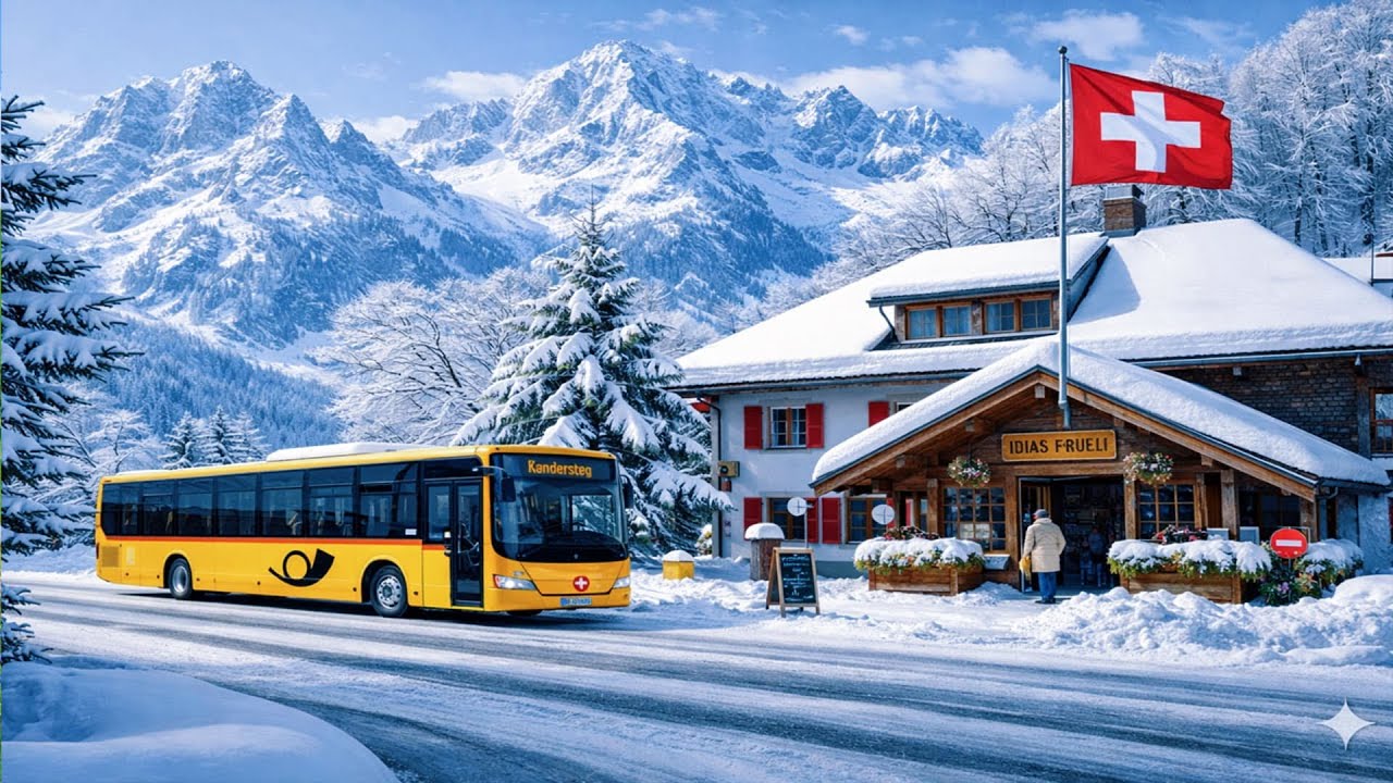 ❄️ Winter Wonderland Drive in 4K – Magical Swiss Alps | Serenity, Inspiration & Pure Winter Magic 🚗
