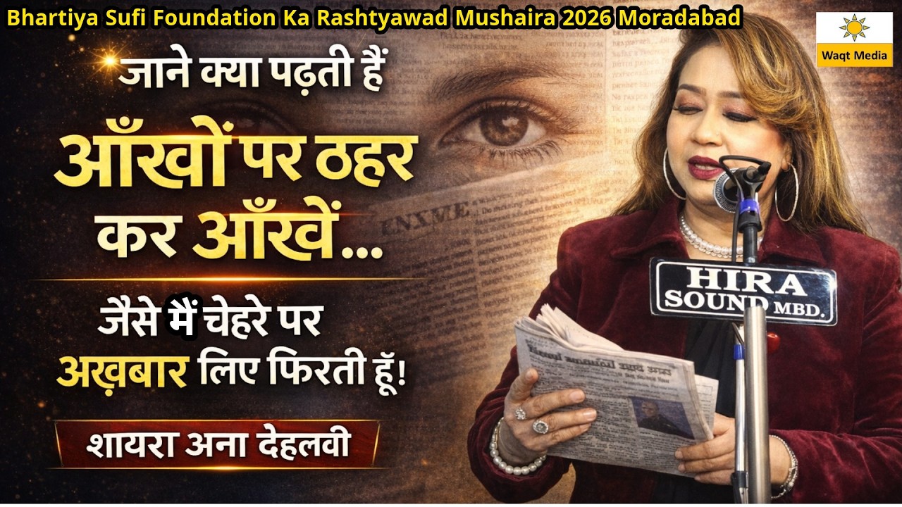 Ana Dehlvi  Mushaira 2026  Bhartiya Sufi Foundation Ka Rashtyawad Mushaira 2026 Moradabad मुशायरा