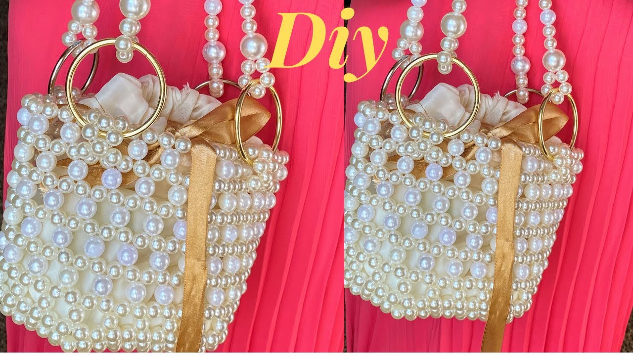 HOW TO MAKE PEARL BEADED BAG THE SIMPLE WAY/DETAILED TUTORIAL ON HOW BEAD BAGS ARE MADE/DIY BEAD BAG