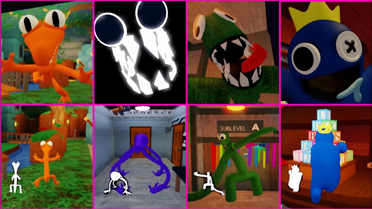 The Perfect Scariest All Rainbow Friends 1 (Jumpscare) Vs Accurate Rainbow Morphs (Roleplay) roblox