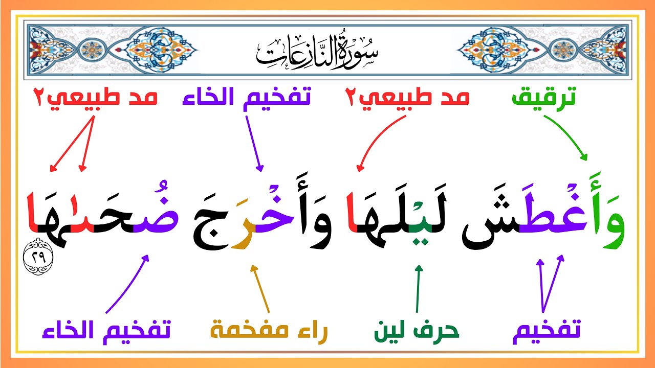 الجزء ال 5️⃣ | تعلم كيف تقرأ سورة النازعات بأحكام التجويد | طريقة سهلة ومبسطة للكبار والصغار
