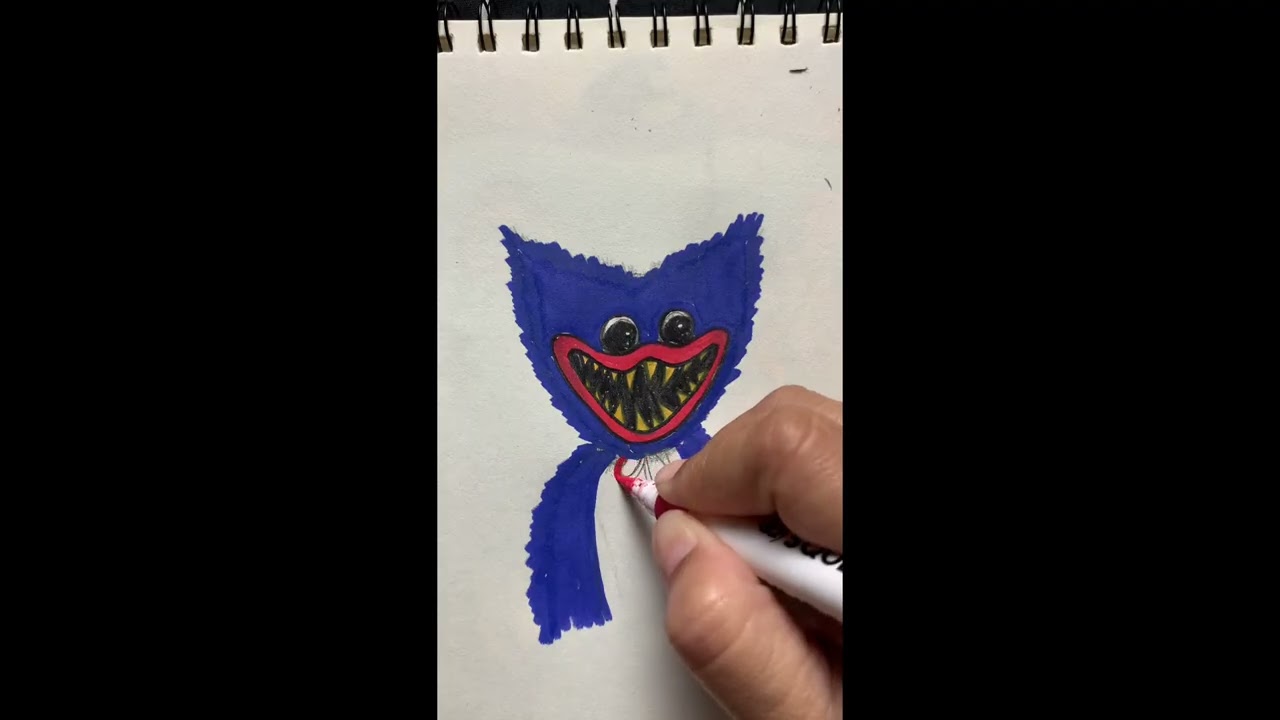 drawing huggy wuggy from poppy playtime, support me if you like my draw. #drawing #huggywuggy