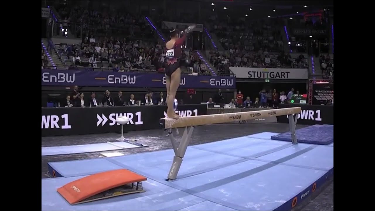 Zhou Yaqin (CHN) Beam D-Score 2024 Stuttgart DTB Pokal QF/TF (2022-24 Code) (14,950 (6.8)