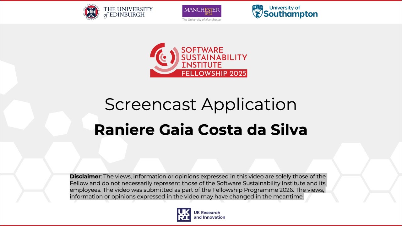 Fellowship Programme 2026 Screencast: Raniere Gaia Costa da Silva