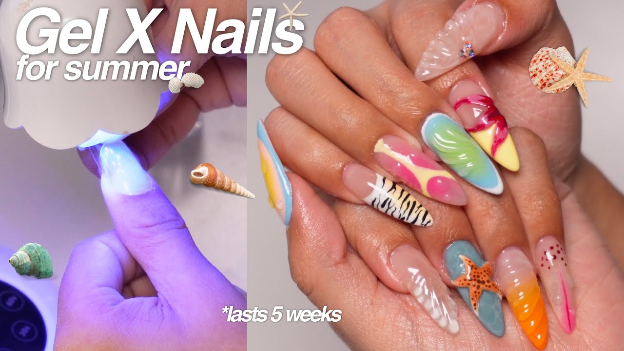 Gel X Nails for Summer ☀︎ DIY Manicure at Home | Easy & Aesthetic Nail Tutorial
