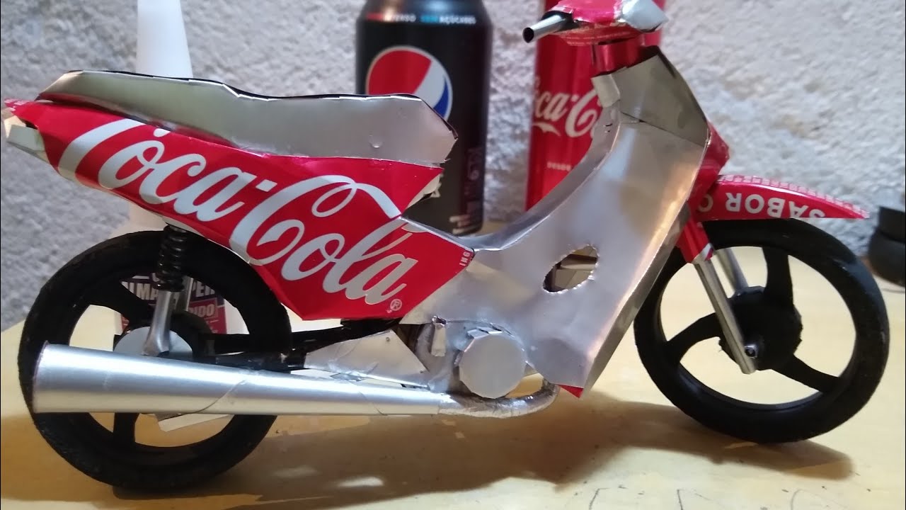 Tutorial como montar uma mini Honda Biz na lata de alumínio (parte 8)
